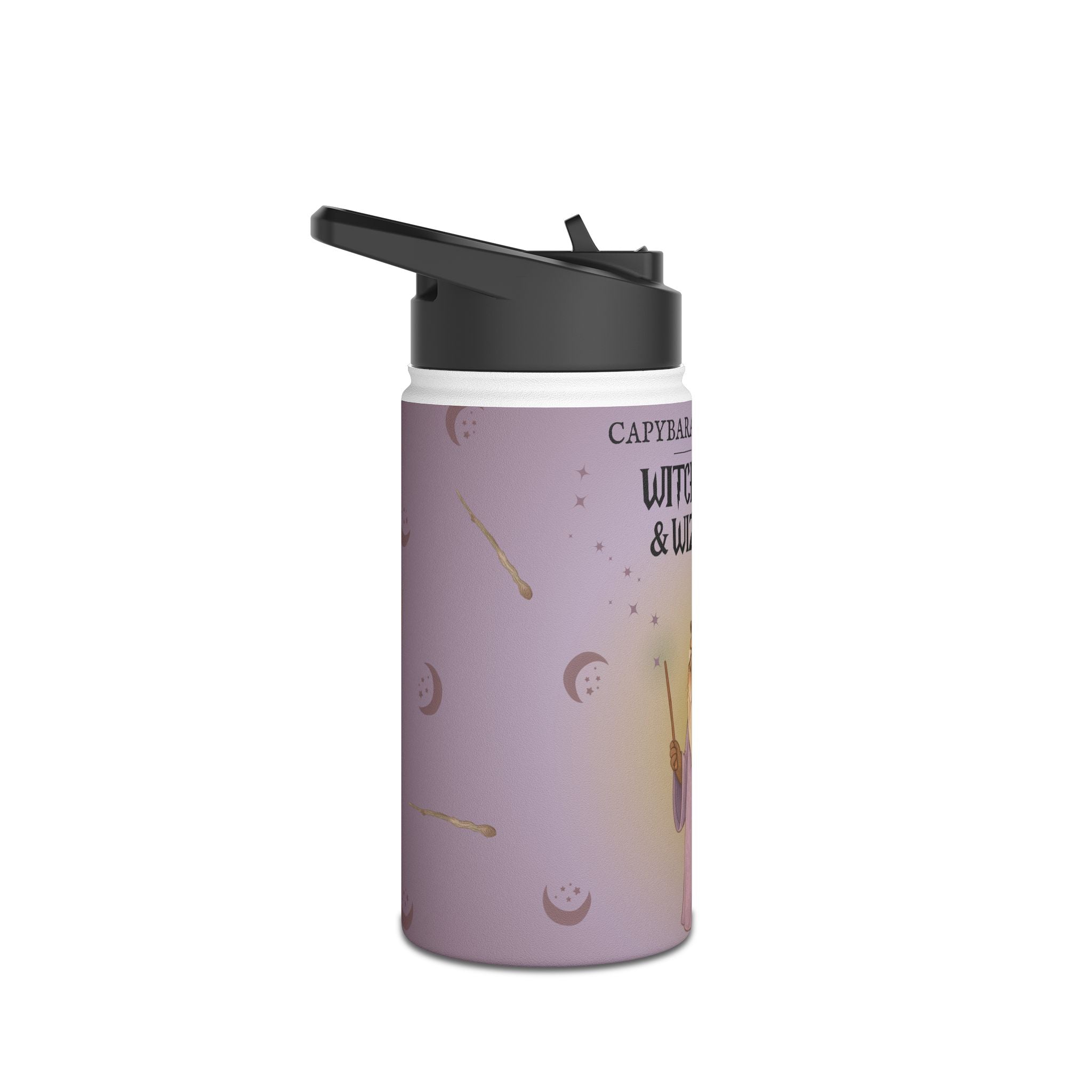 Wizard Magic Lover Kids Water Bottle – Professor Chillindore Capybara School of Witchcraft and Wizardry – 12oz Stainless Steel Bottle – Back to School or Birthday Gift - Matching Lunchbox