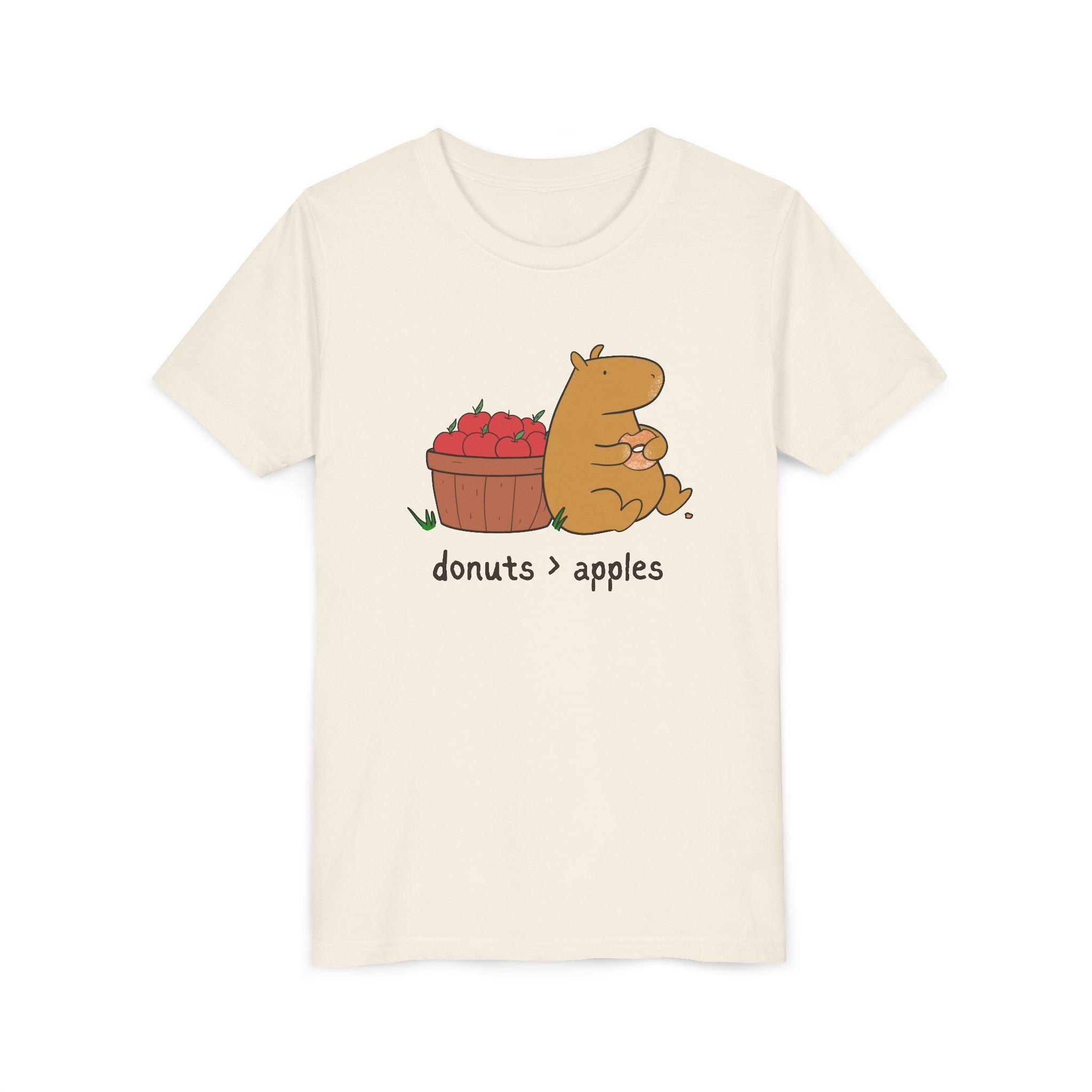 Donuts > Apples Capybara Cider Donut Youth Tee