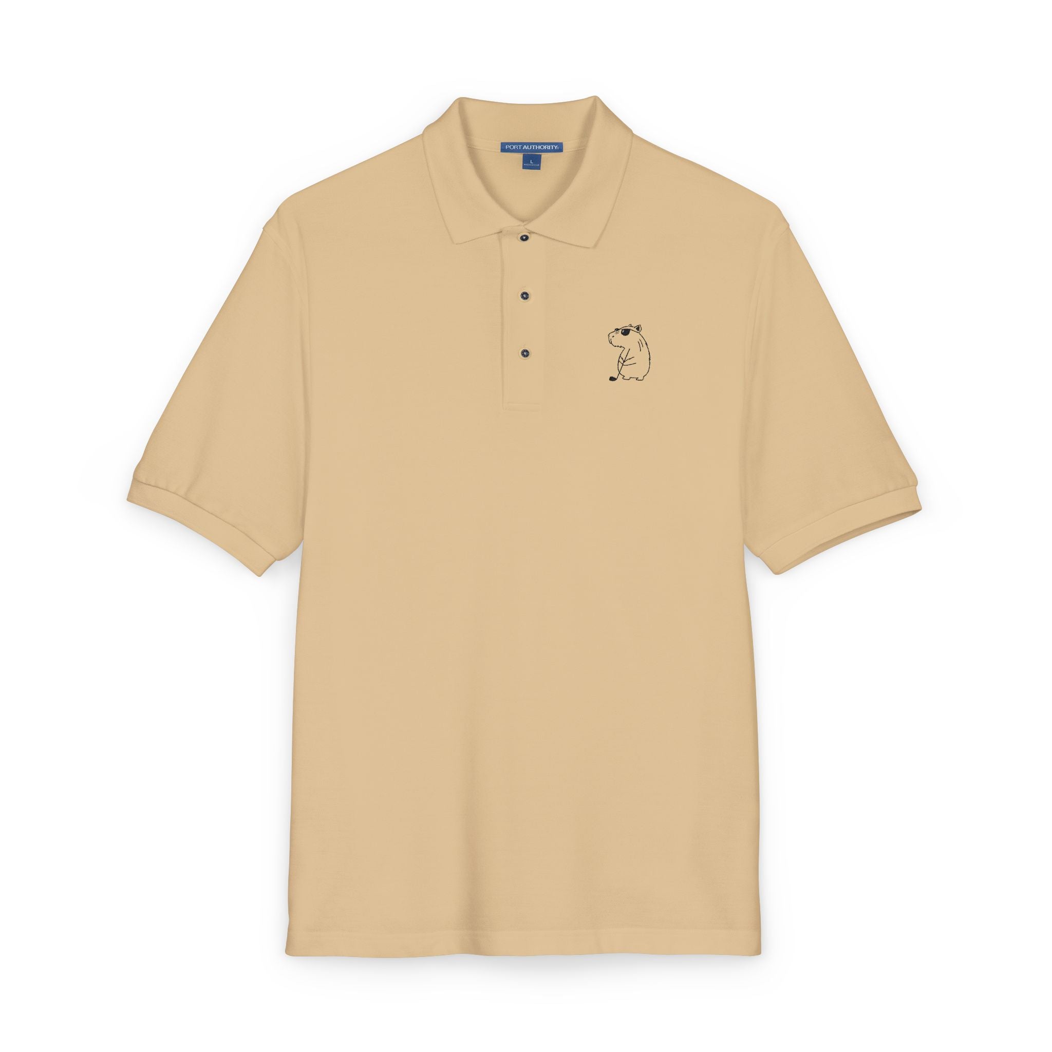 Funny Embroidered Golf Polo with Capybara Design – Golf Lovers Shirt