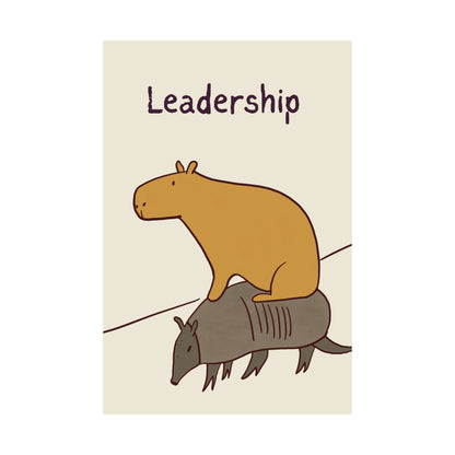 Funny Leadership Wall Art – Capybara Poster Print for Office Decor, Minimalist Motivational Wall Art, Humorous Boss Gift