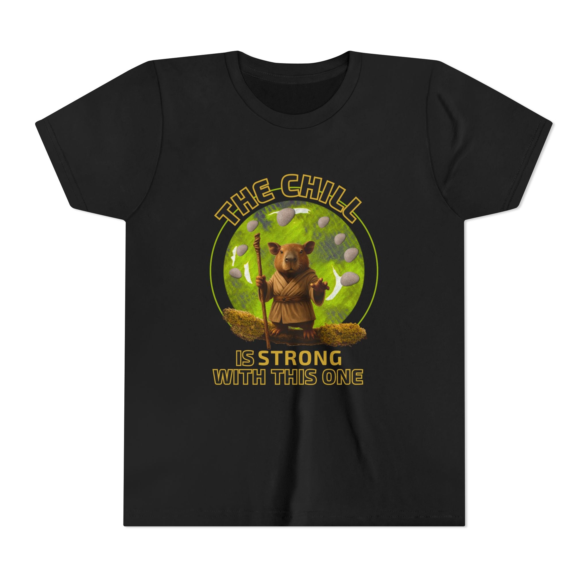 Star Paws Yoda Shirt – Funny Chill Capybara Tee – The Chill Is Strong With This One – Parody Unisex Youth Tee