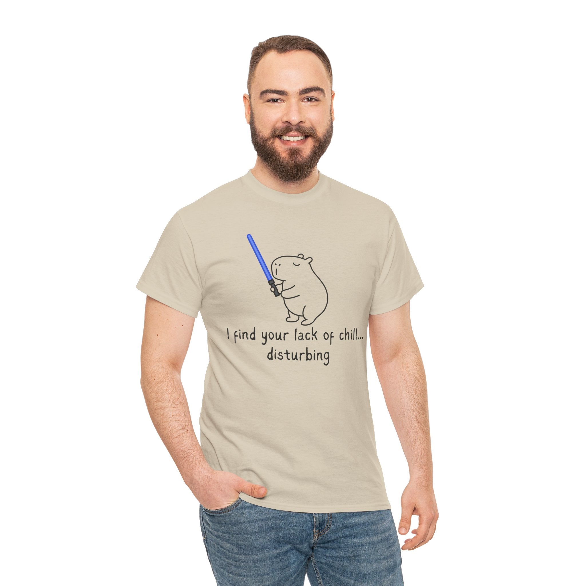 "I find your lack of chill disturbing" Capybara Jedi Heavy Tee