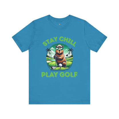 Stay Chill, Play Golf Art Deco Edition –  Unisex Jersey T-Shirt 🏌️‍♂️