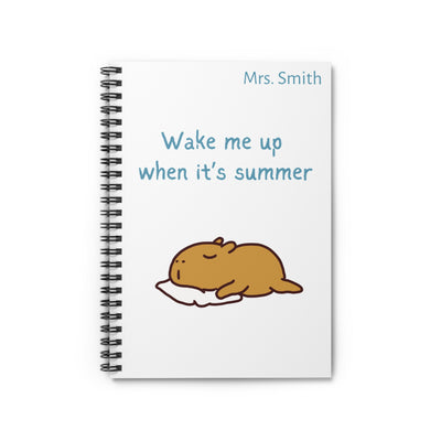 Personalized Teacher Appreciation Notebook – Custom End of Year Teacher Gift – “Wake Me Up When It’s Summer”