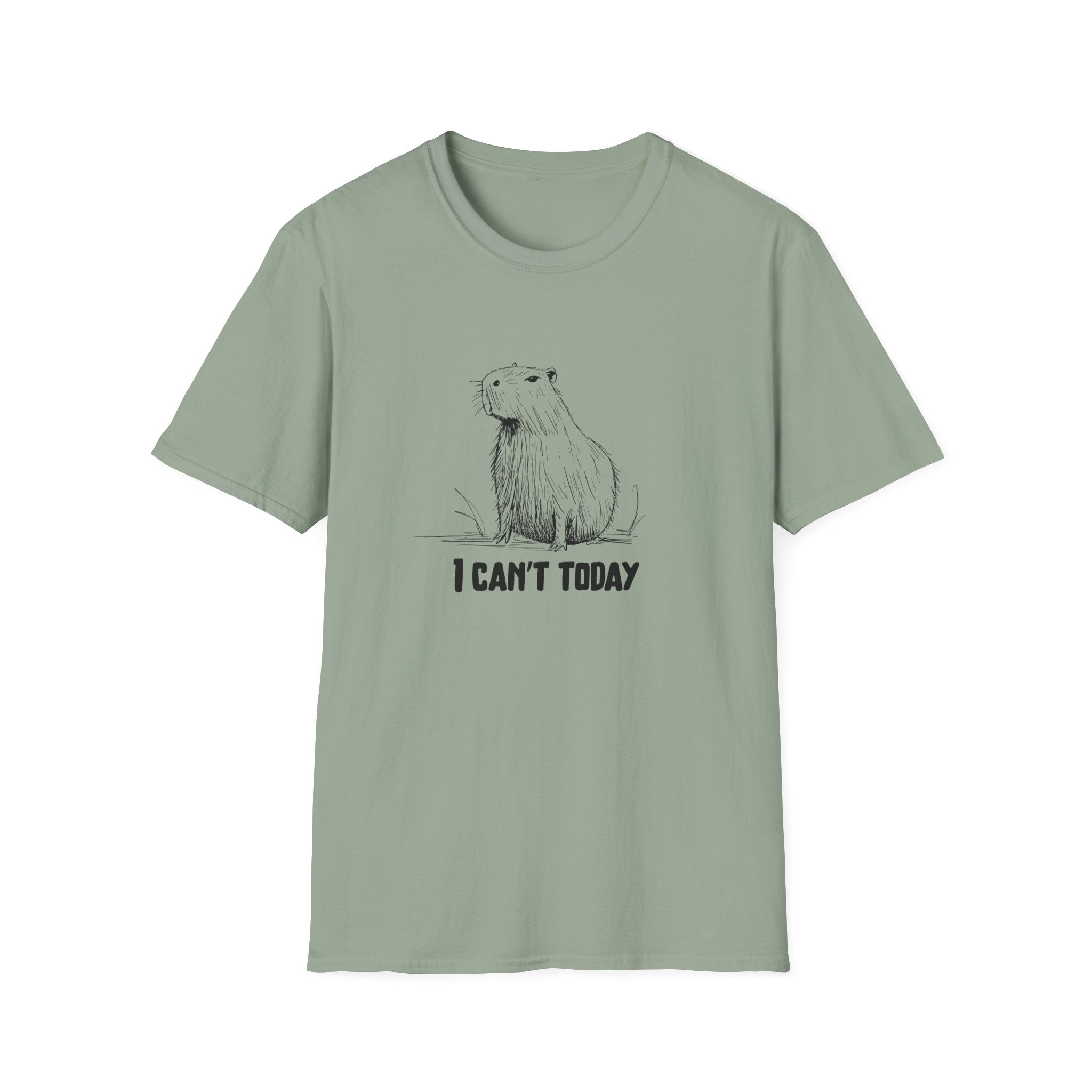 Funny Adult Tee - "I Can't Today" Capybara Softstyle Tee
