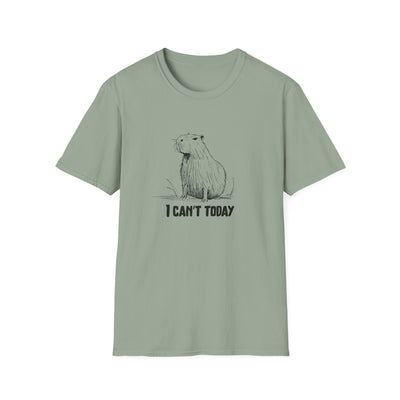 Funny Adult Tee - "I Can't Today" Capybara Softstyle Tee