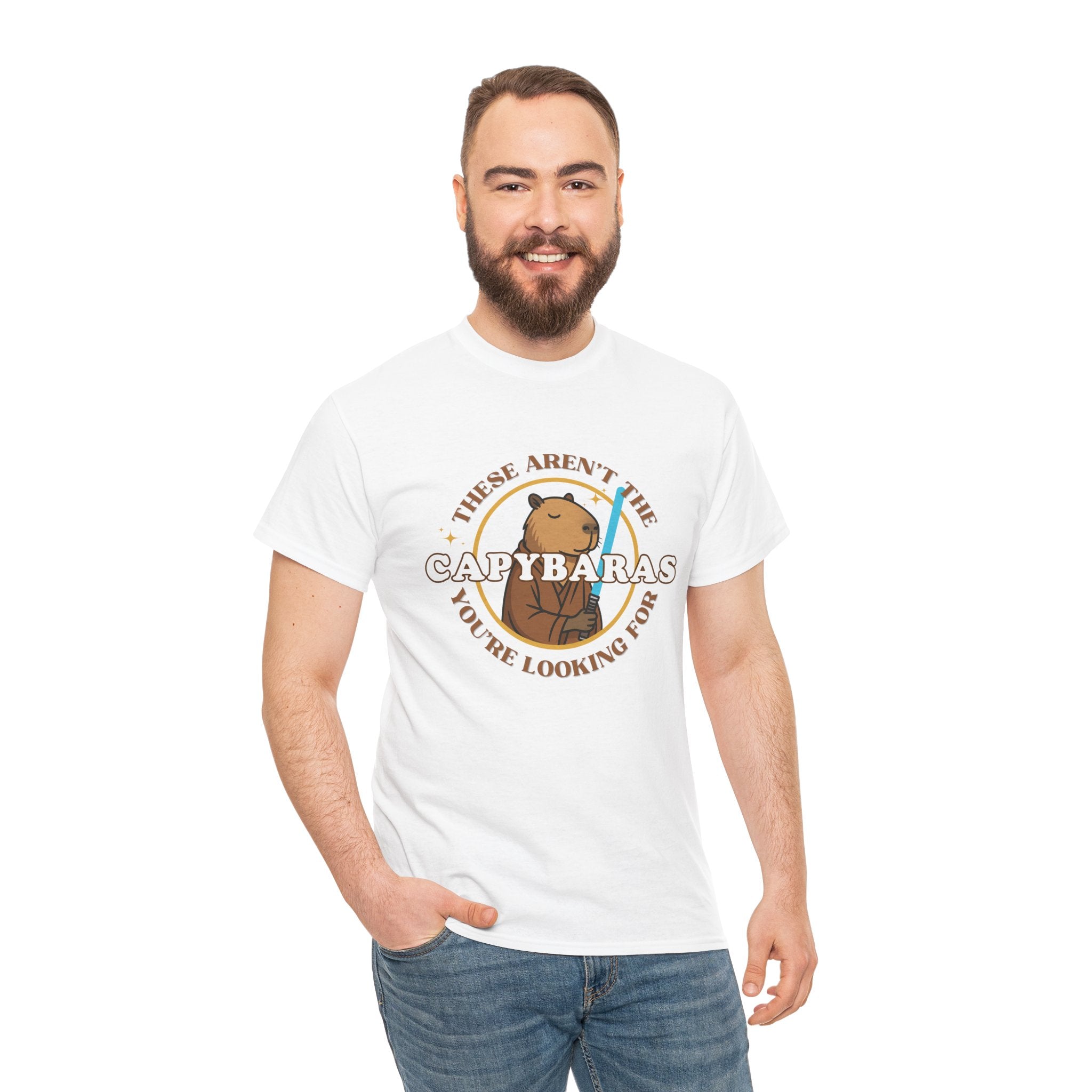 Star Wars Parody Shirt – These Aren’t the Capybaras You’re Looking For – Obi-Wan Capybara – Funny Nerd Gift - Unisex Adult Tee
