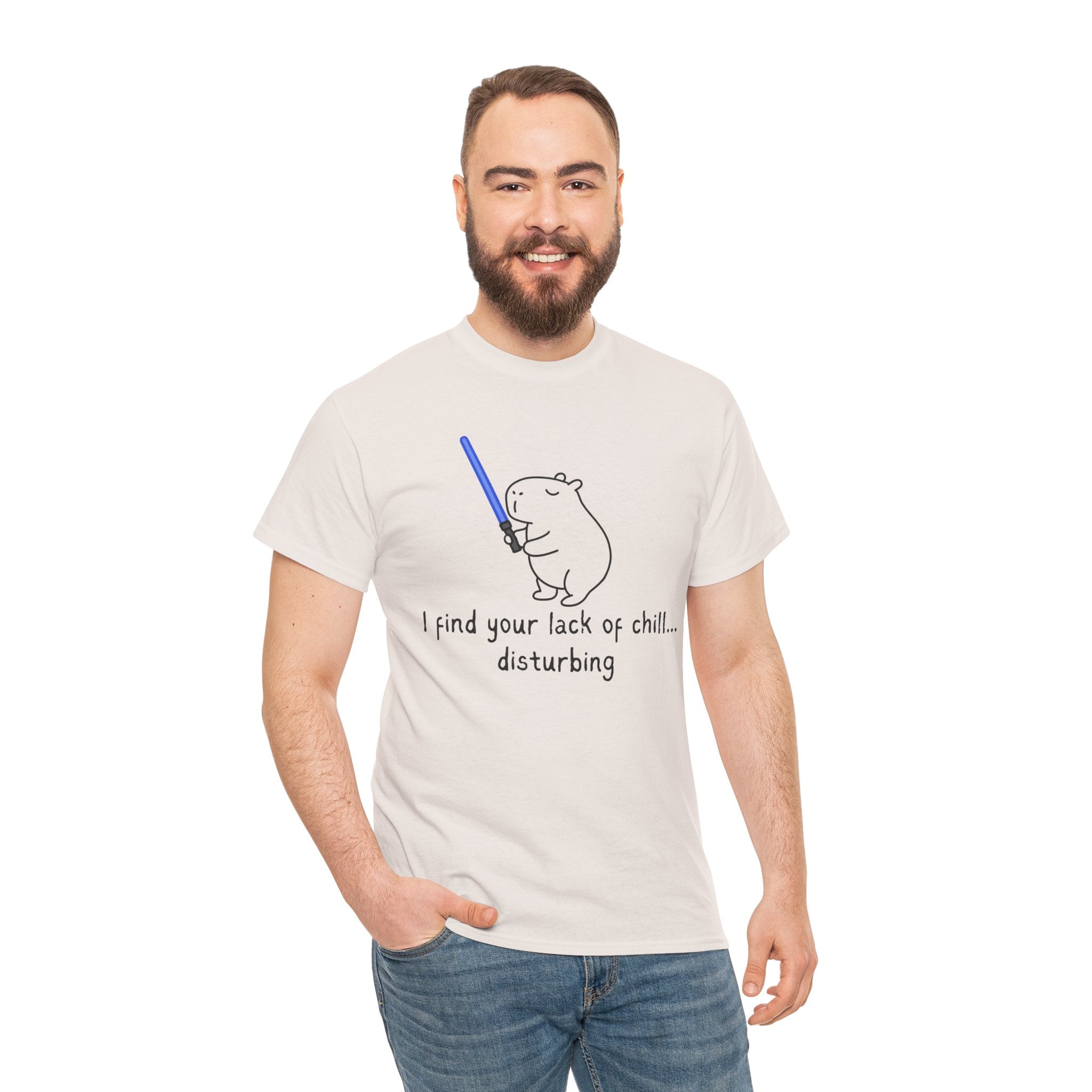 "I find your lack of chill disturbing" Capybara Jedi Heavy Tee