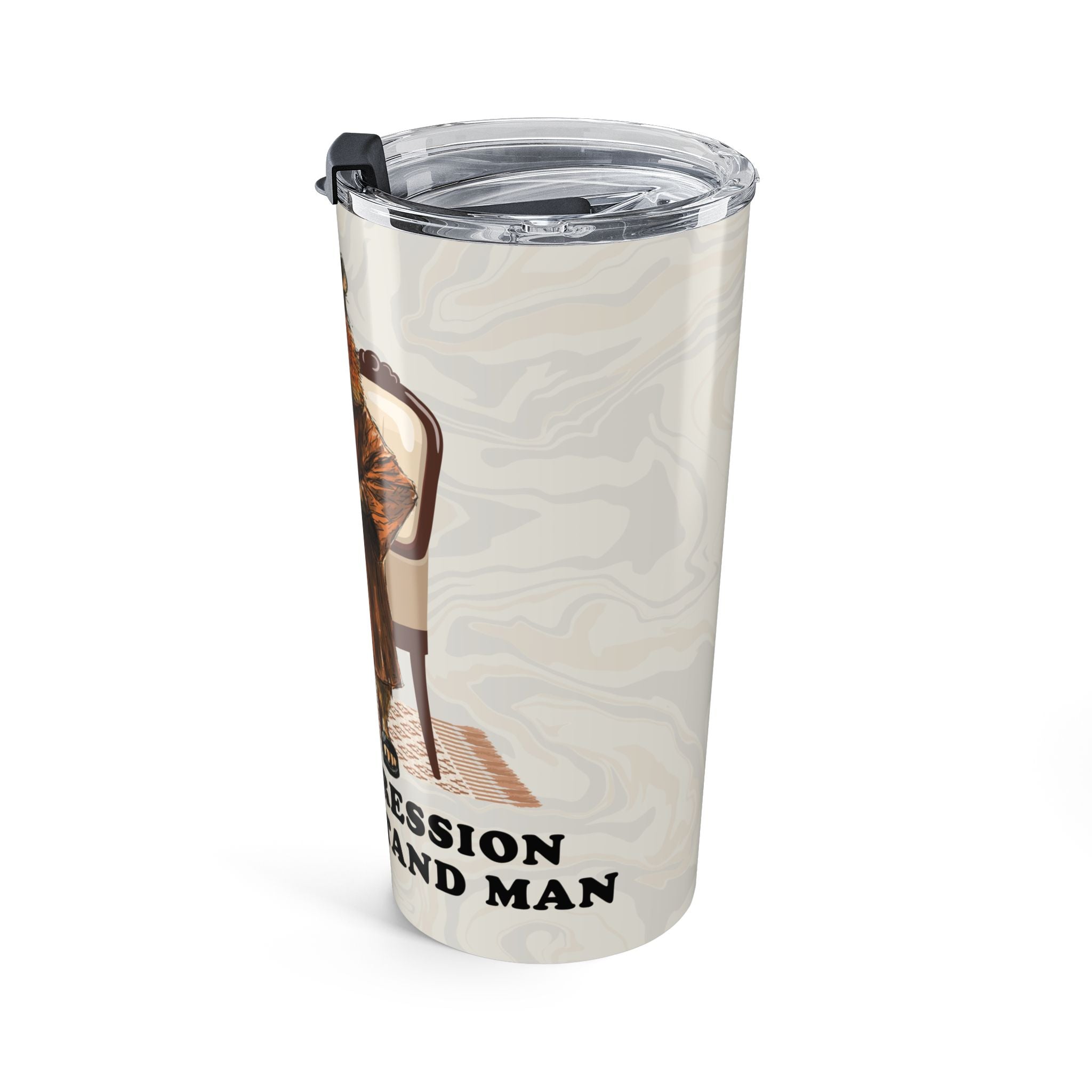This Aggression Will Not Stand Man Tumbler – Big Capybowski Coffee Travel Mug for Chill Vibes