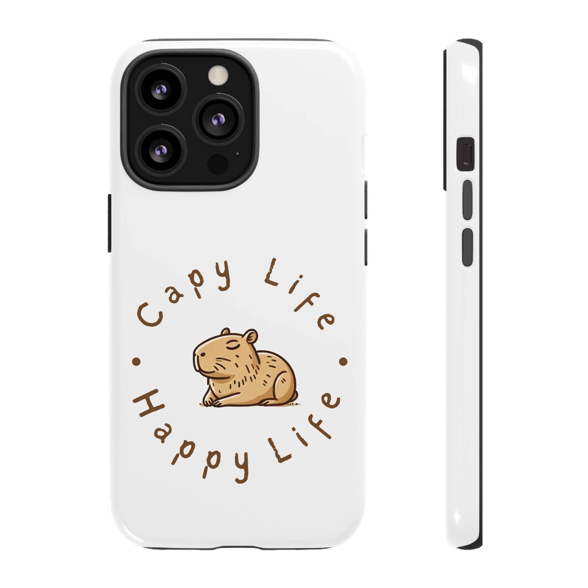 Capy Life Happy Life Signature Logo Phone Case