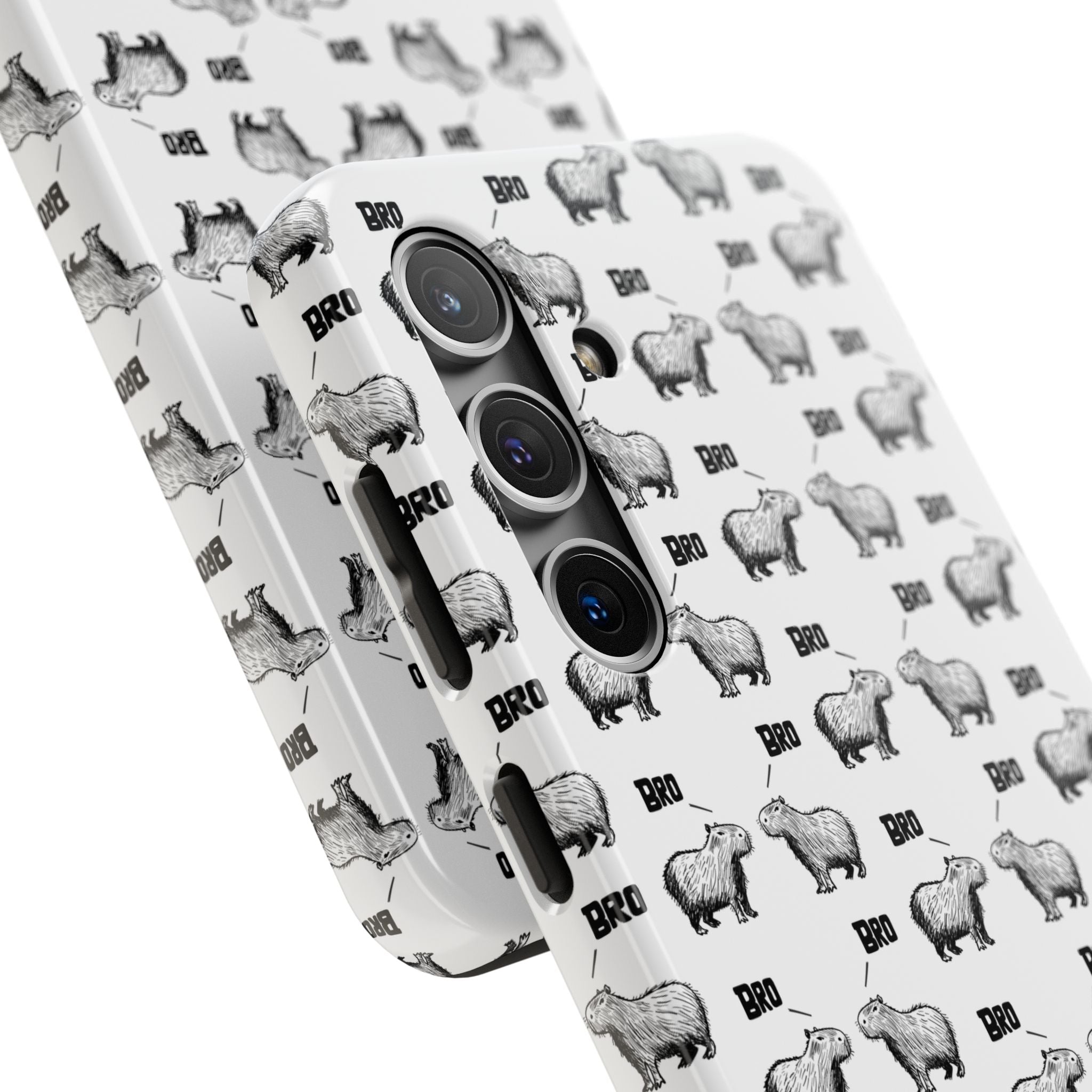 “Bro, Bro" Patterned Funny Capybara Phone Case