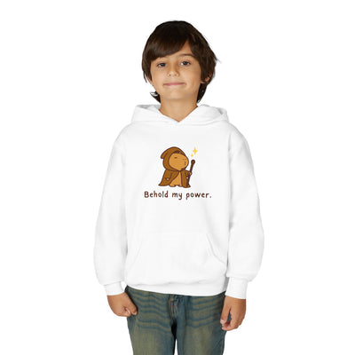 Behold My Power Kids Hoodie – Funny Wizard Capybara Hoodie for Kids