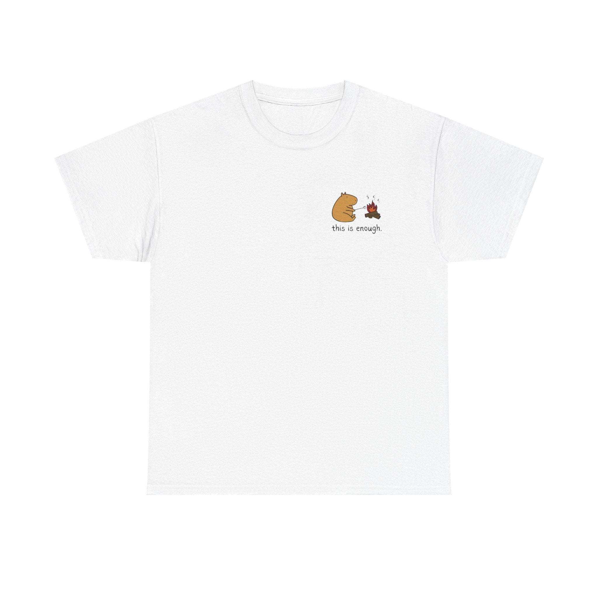 “This Is Enough” Left Chest Capybara Campfire Heavy Tee