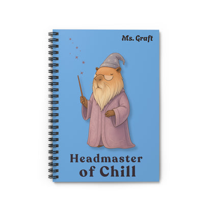 Professor of Chill Notebook | Personalized Wizard School Journal | Custom Name Gift for Teachers, Students & Potter Fans | Capybara Notebook