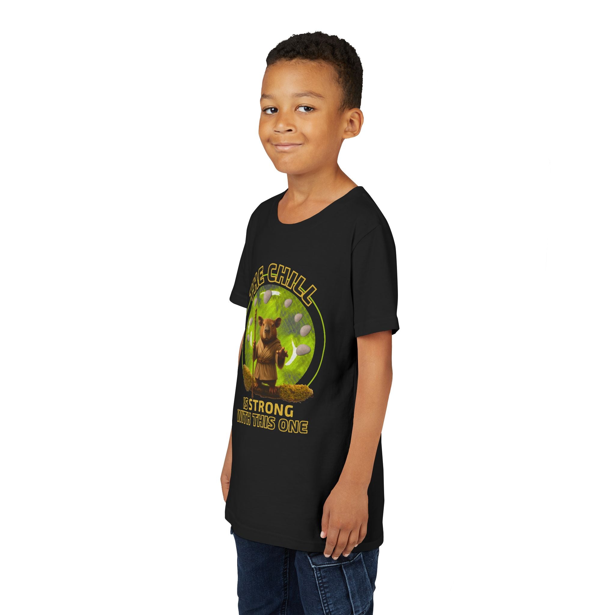 Star Paws Yoda Shirt – Funny Chill Capybara Tee – The Chill Is Strong With This One – Parody Unisex Youth Tee