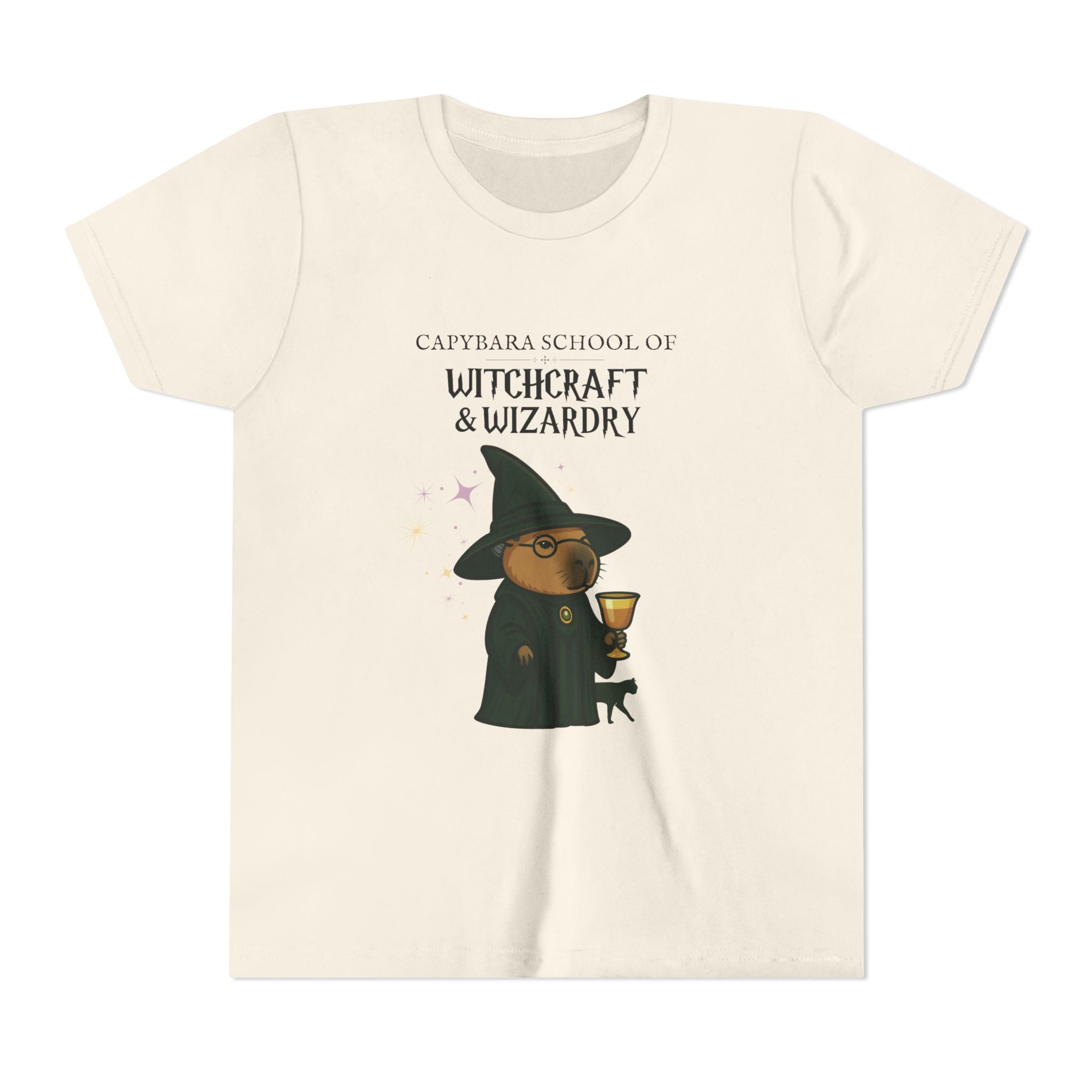 Whimsical Youth Tee - Capybara Professor McGonagall Shirt, Capybara School of Witchcraft & Wizardry, Funny Harry Potter Parody | Magical Fandom Gift |  Unisex Tee