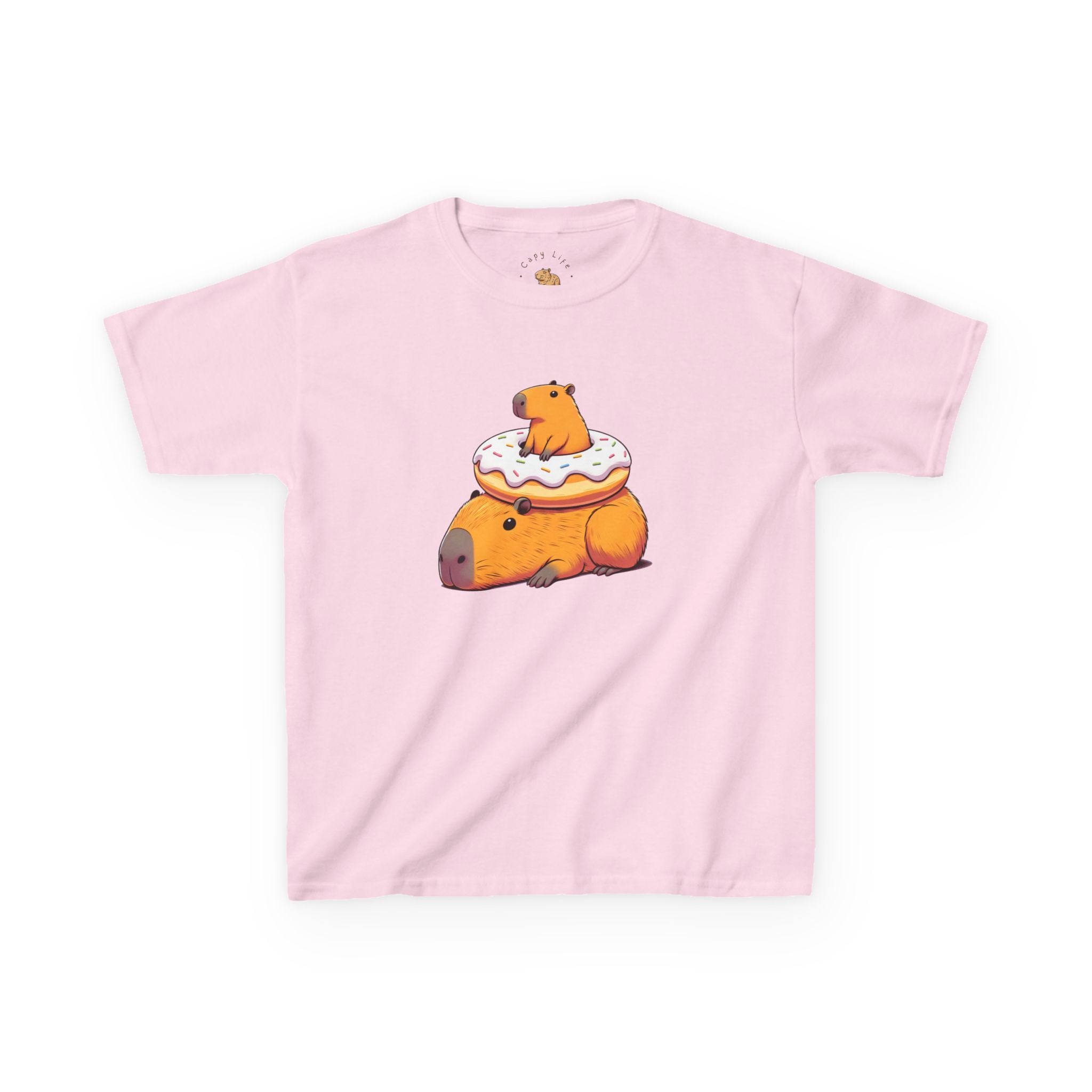 Kids Tee - Capybaras Stuck in Donut Funny Graphic Design