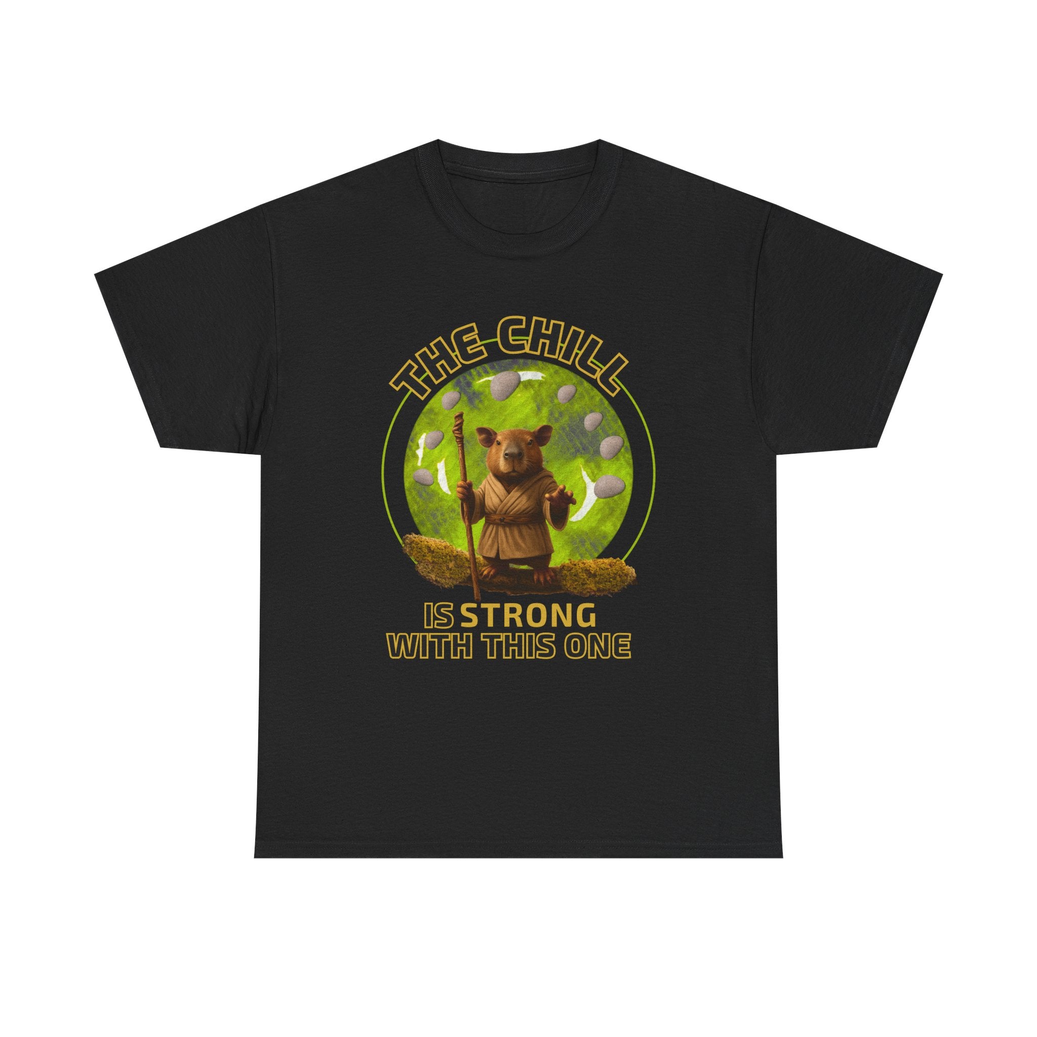 Star Wars Yoda Shirt – Funny Chill Capybara Tee – The Chill Is Strong With This One – Parody T-Shirt for Men Women – Nerdy Gift Idea Unisex Tee