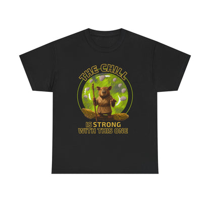 Star Wars Yoda Shirt – Funny Chill Capybara Tee – The Chill Is Strong With This One – Parody T-Shirt for Men Women – Nerdy Gift Idea Unisex Tee