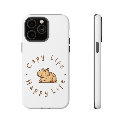 Capy Life Happy Life Signature Logo Phone Case