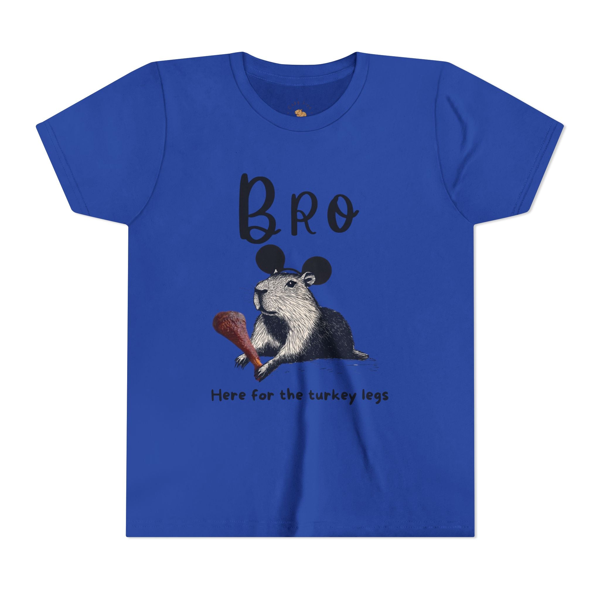 Bro Theme Park Here for the Turkey Legs Tee -  Capybara Youth Unisex Jersey Short Sleeve Shirt