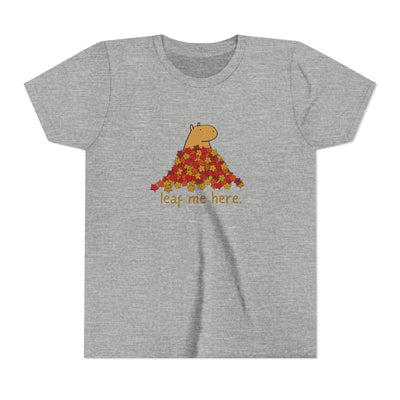 Leaf Me Here Capybara Leaf Pile Youth Tee
