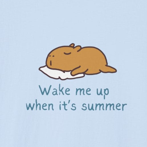 "Wake Me Up When Its Summer" Capybara Nap Softstyle Adult Tee