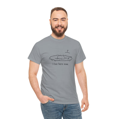 “I Live Here Now” - Funny Golf Capybara Sand Bunker Heavy Tee