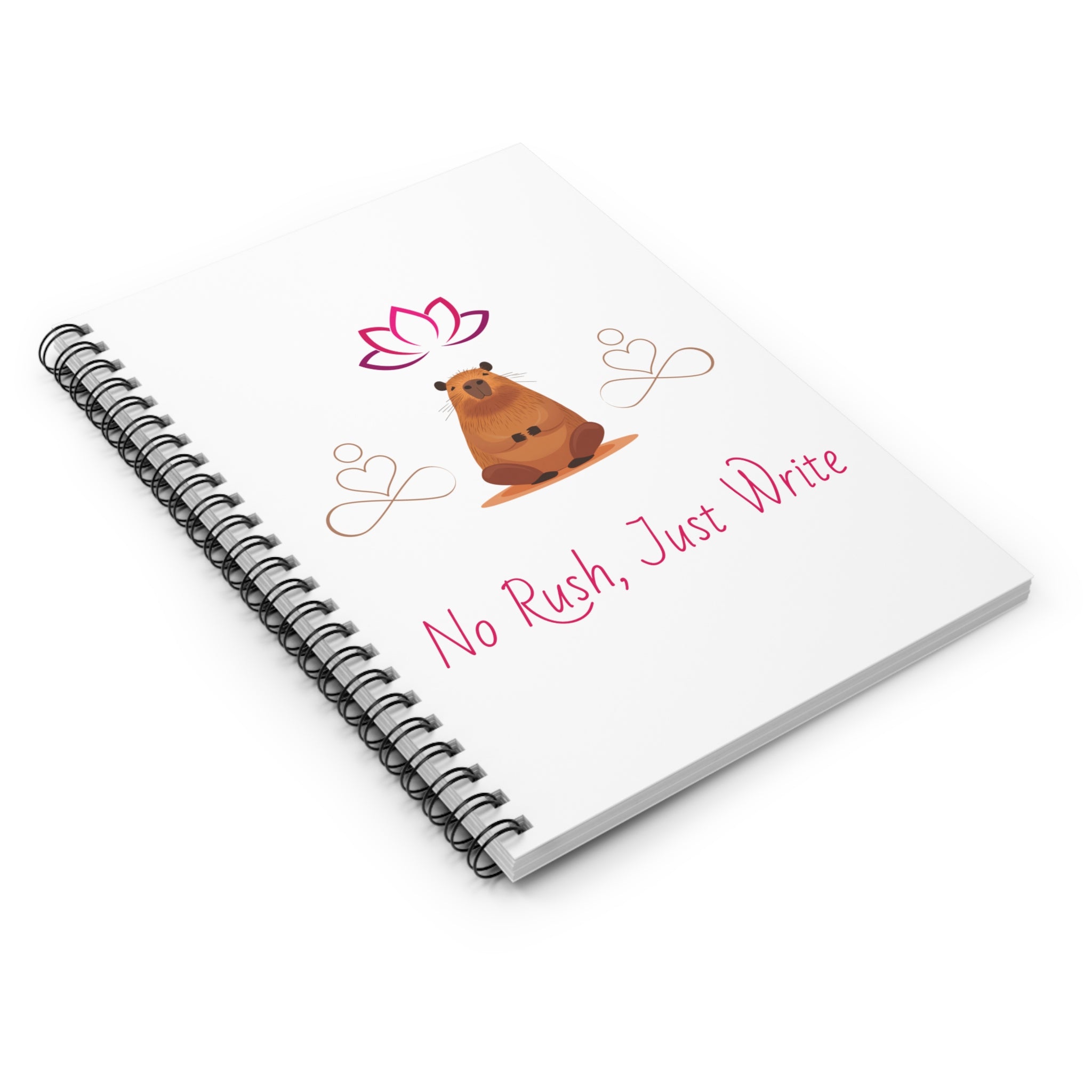 Notebook - Zen Meditating Capybara Ruled Line Spiral Journal