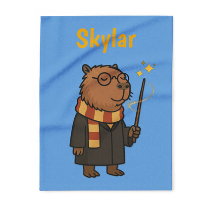 Hairy Potter Personalized Blanket | Custom Name Wizard Capybara Blanket
