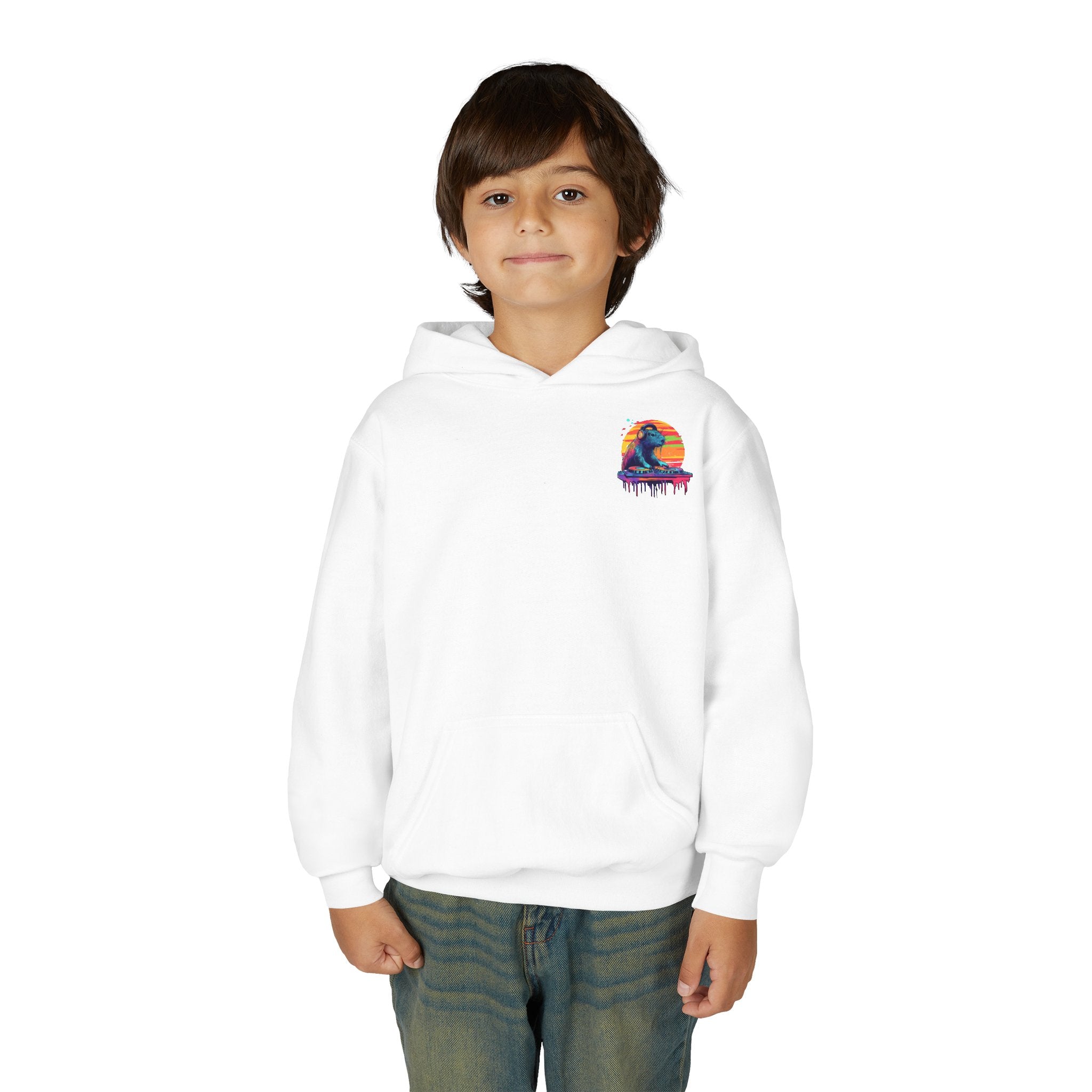 DJ Capybara Kids Hoodie | Music Lover Sweatshirt, Festival Vibes for Kids