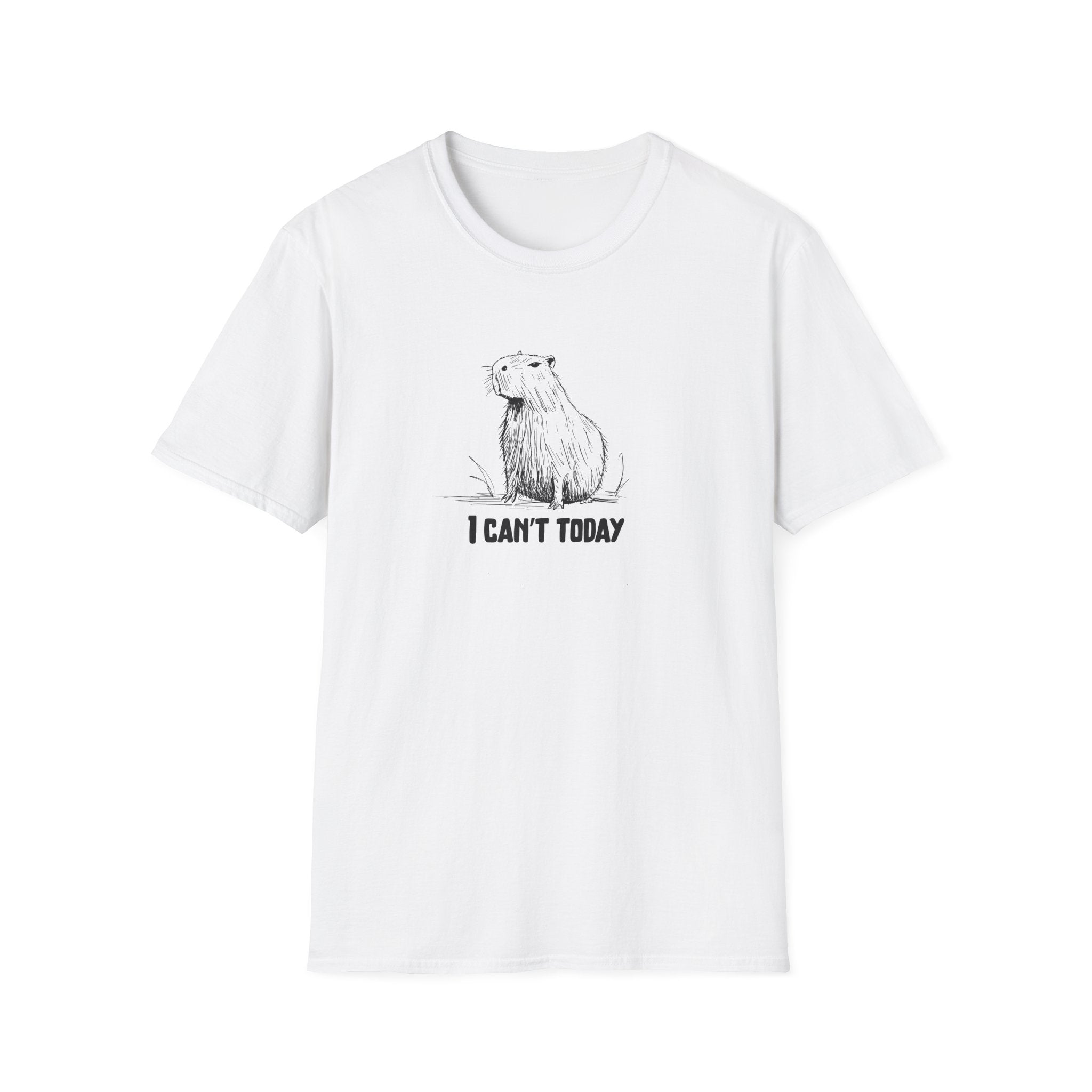 "I Can't Today" Funny Capybara Adult Softstyle Tee