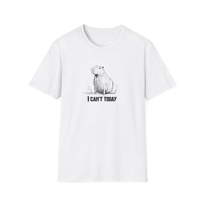 "I Can't Today" Funny Capybara Adult Softstyle Tee