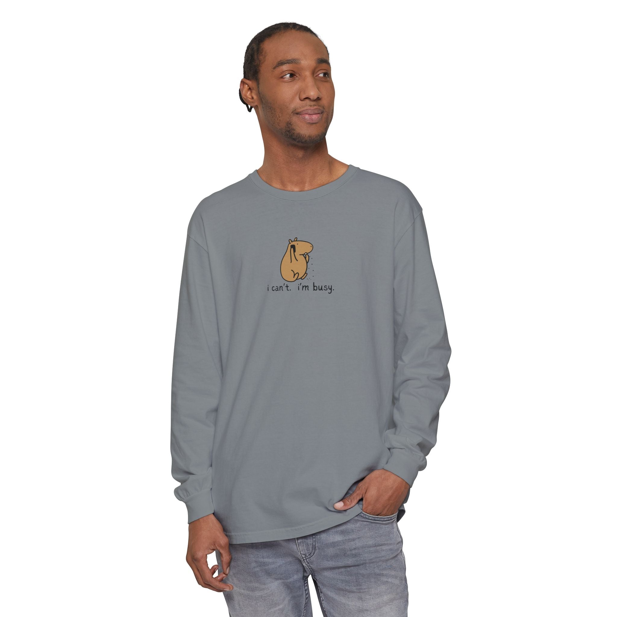 I'm Busy Capybara Long Sleeve Tee