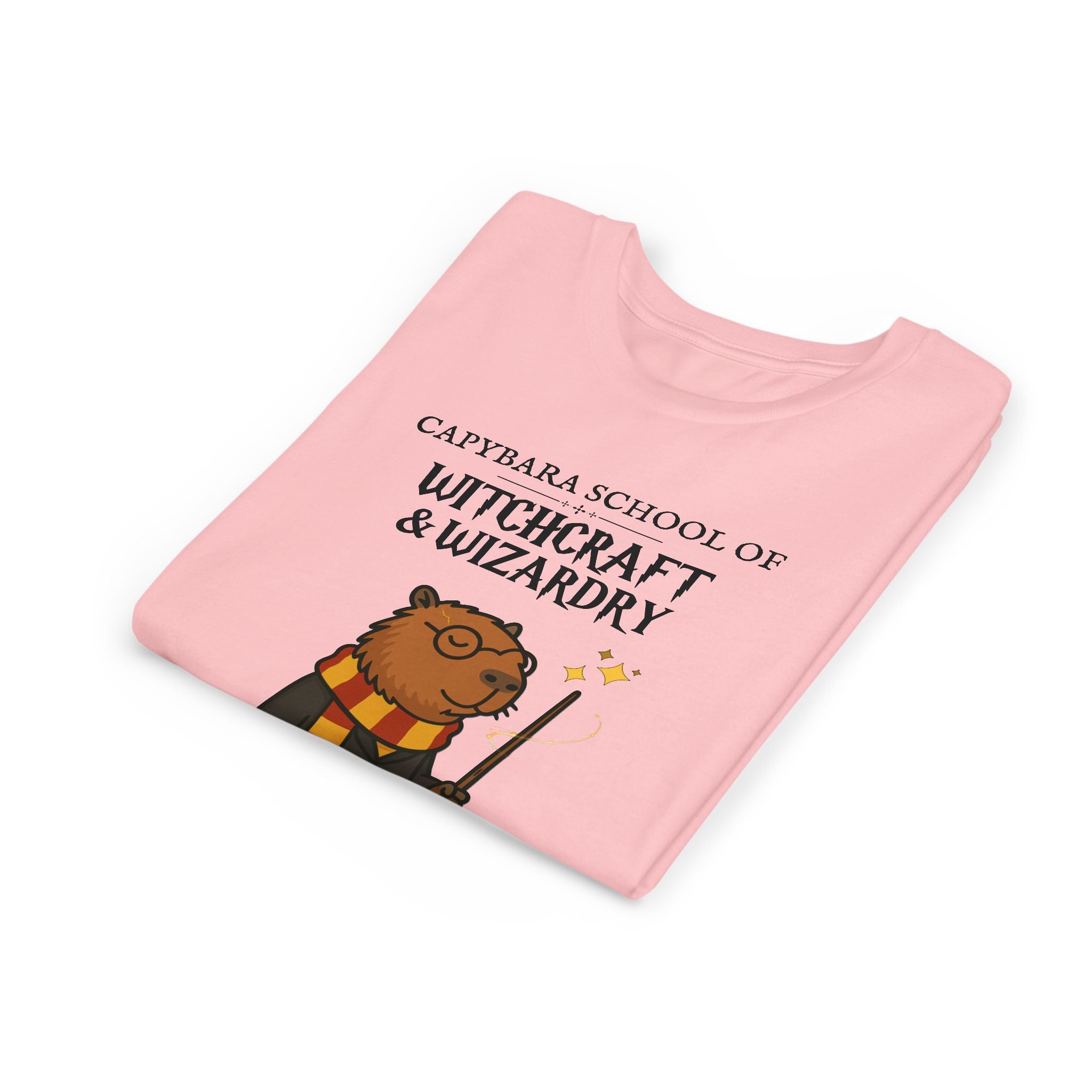 Whimsical Youth Tee - Capybara School of Witchcraft & Wizardry, Funny Hairy Potter Parody | Magical Fandom Gift |  Youth Hairy Potter Unisex Tee