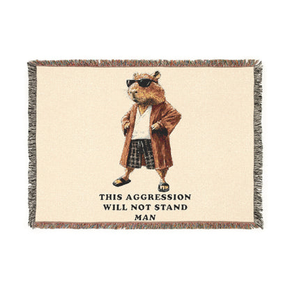 The Big Capybowski Woven Blanket – Chill Gift for Him 🧣🕶️
