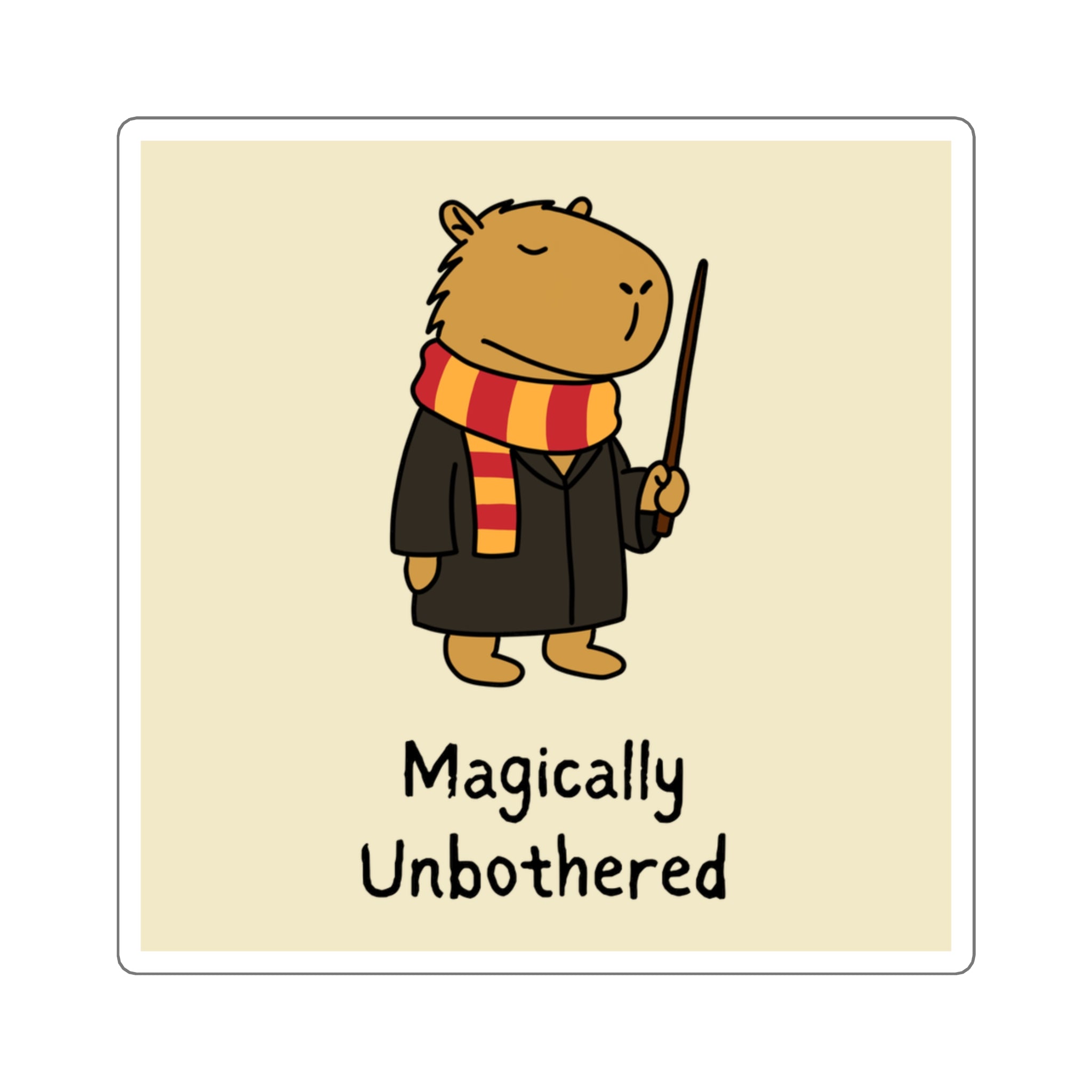 Hairy Potter – Funny Wizard Capybara Vinyl Sticker
