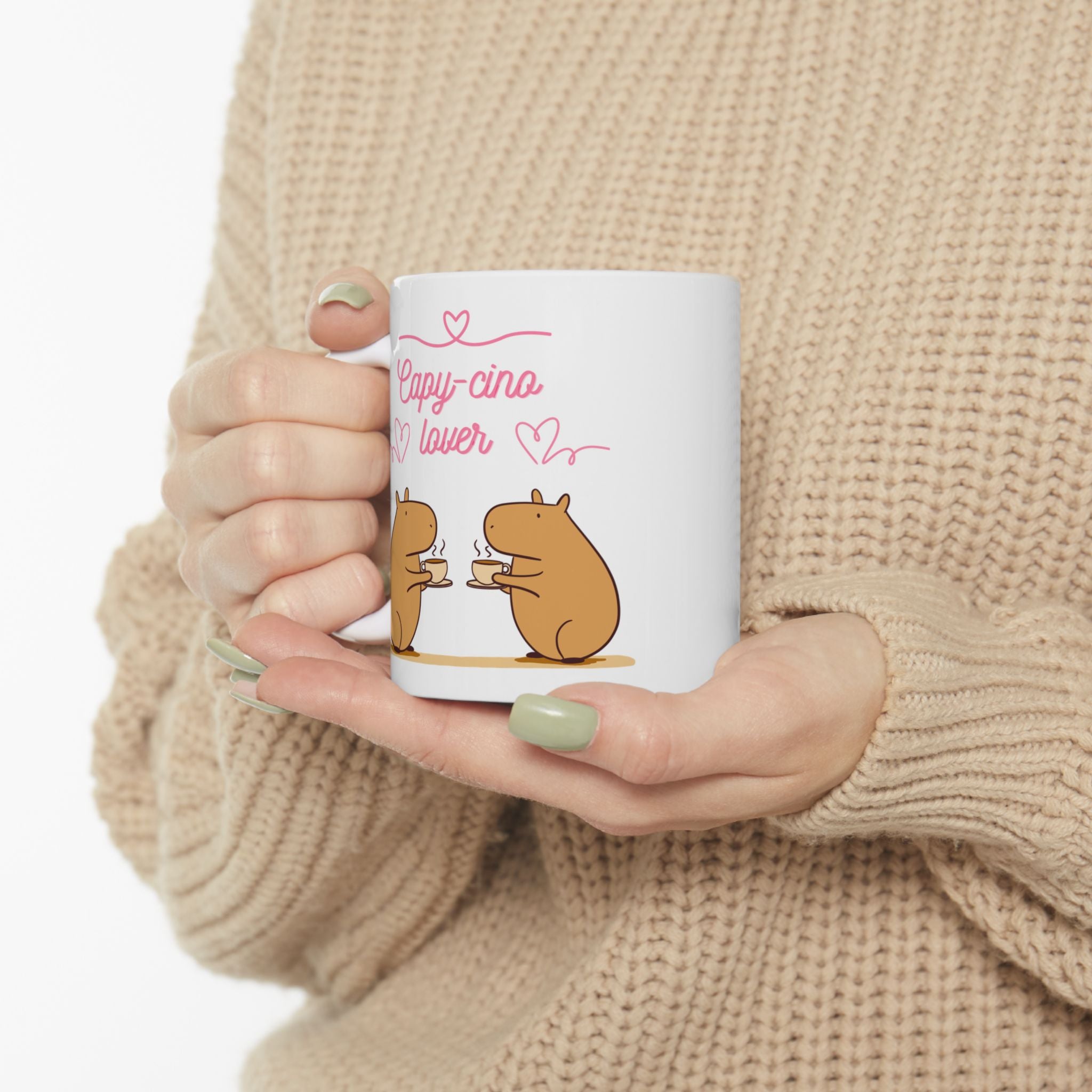 Capybara Coffee Mug – “Capy-cino Lover” Cute Capybara Mug
