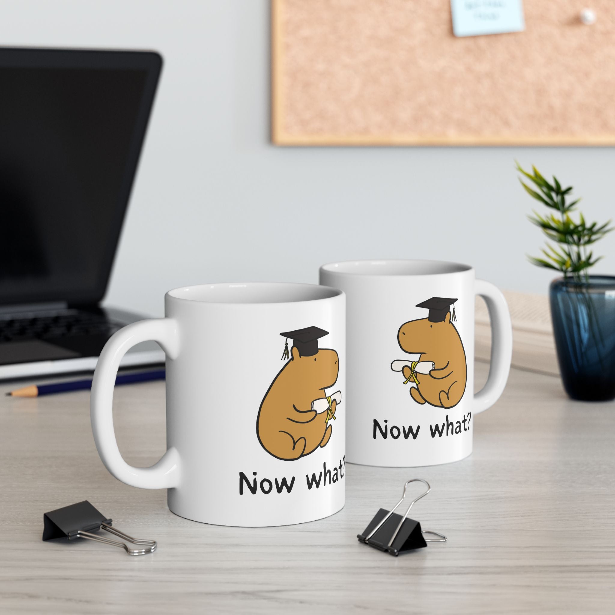 "Now what?” Capybara Graduation Aftermath Coffee Mug
