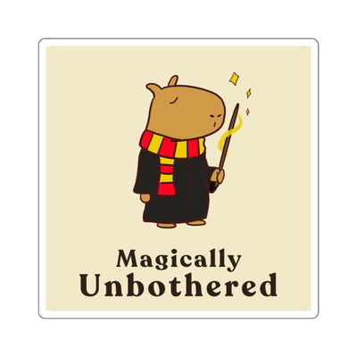 Hairy Potter Sticker – Funny Wizard Capybara Vinyl Sticker | Magically Unbothered