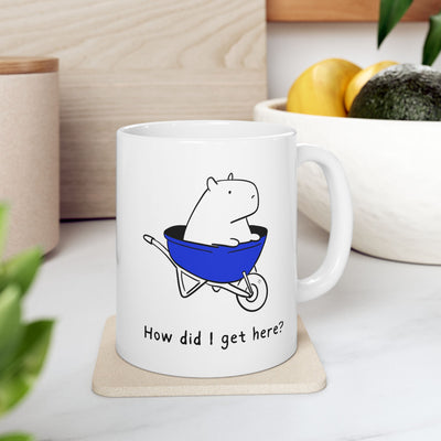 How Did I Get Here? Funny Capybara Coffee Mug