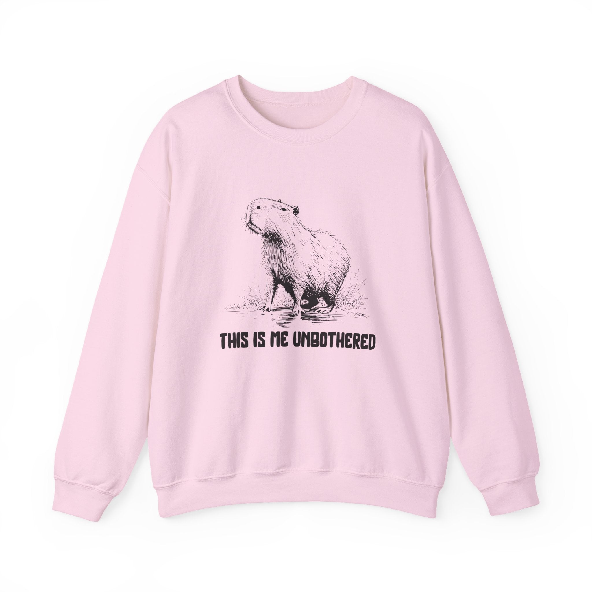 Unisex Capybara Sweatshirt - This Is Me Unbothered | Cozy Minimalist Crewneck