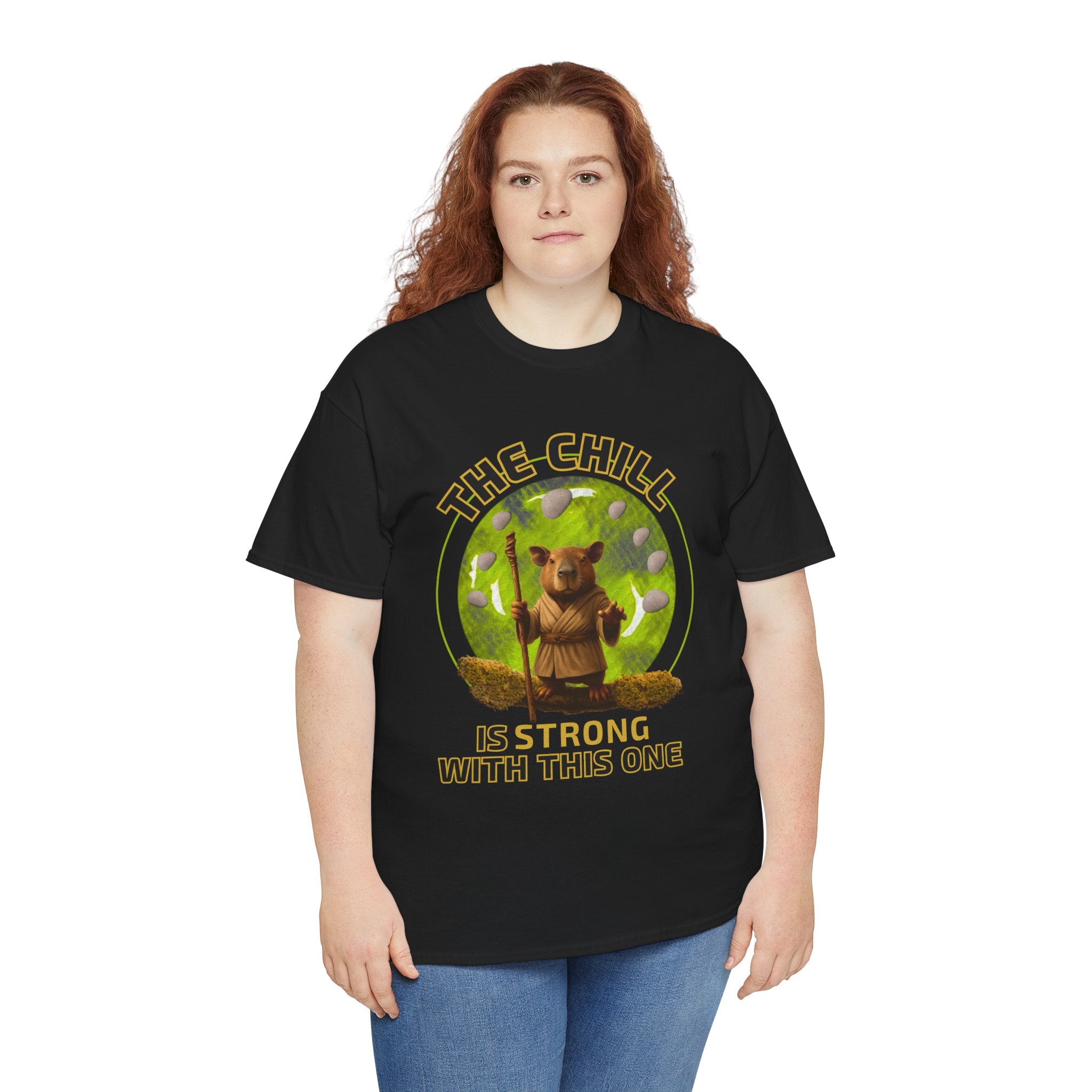 Star Wars Yoda Shirt – Funny Chill Capybara Tee – The Chill Is Strong With This One – Parody T-Shirt for Men Women – Nerdy Gift Idea Unisex Tee
