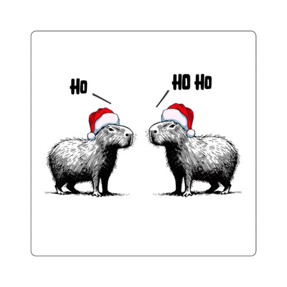 Ho Ho Ho Capybara Christmas Sticker – Funny Holiday Capybara Vinyl Decal