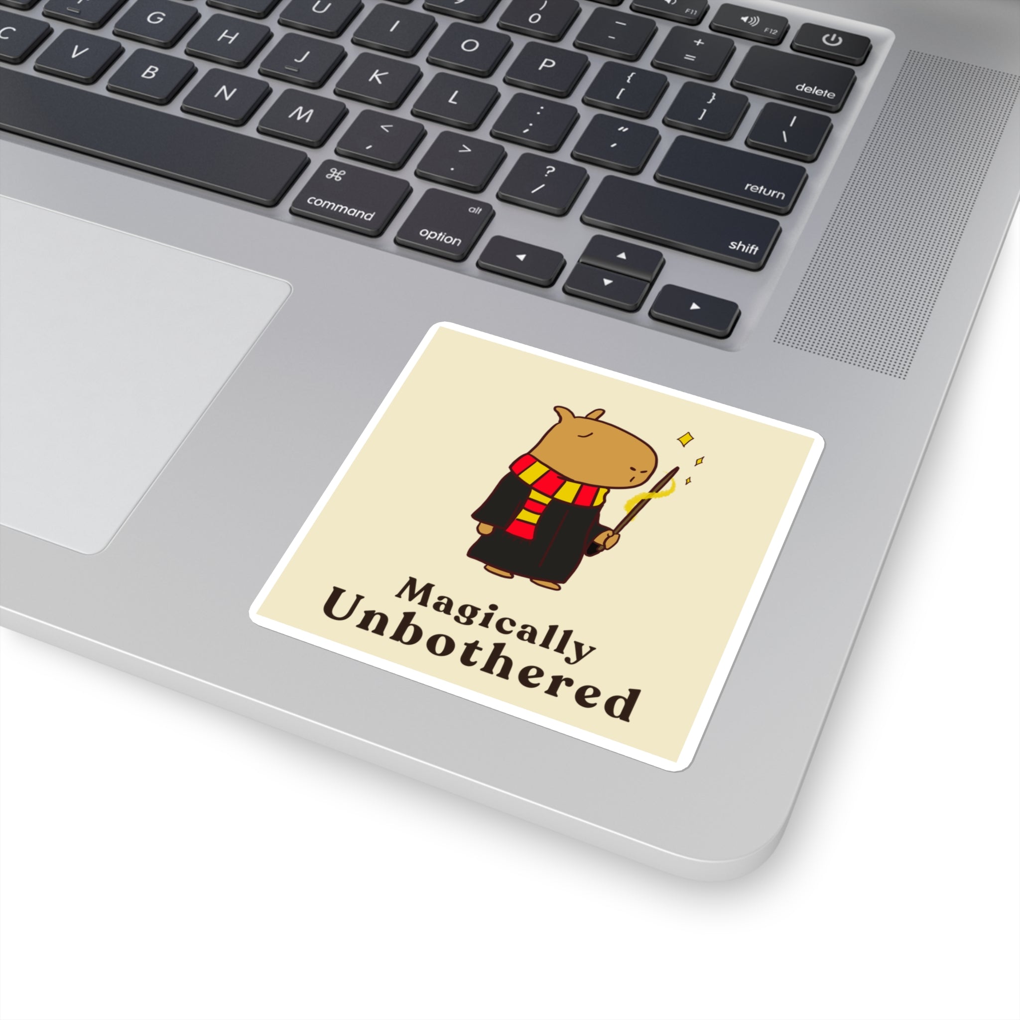 Hairy Potter Sticker – Funny Wizard Capybara Vinyl Sticker | Magically Unbothered