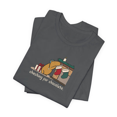 Checking for Chocolate Funny Christmas Capybara Softstyle Tee