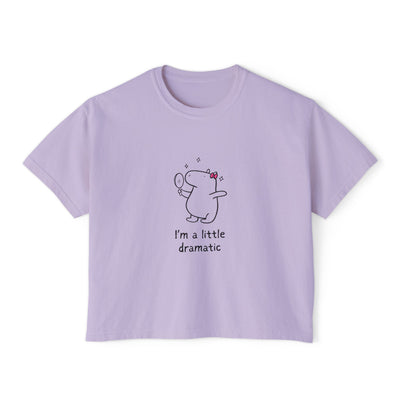Funny Womens Boxy Tee - "I'm a little dramatic" Capybara Boxy Tee