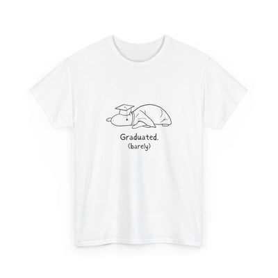 Funny Graduation Shirt – “Graduated (Barely)” Capybara Heavy Tee