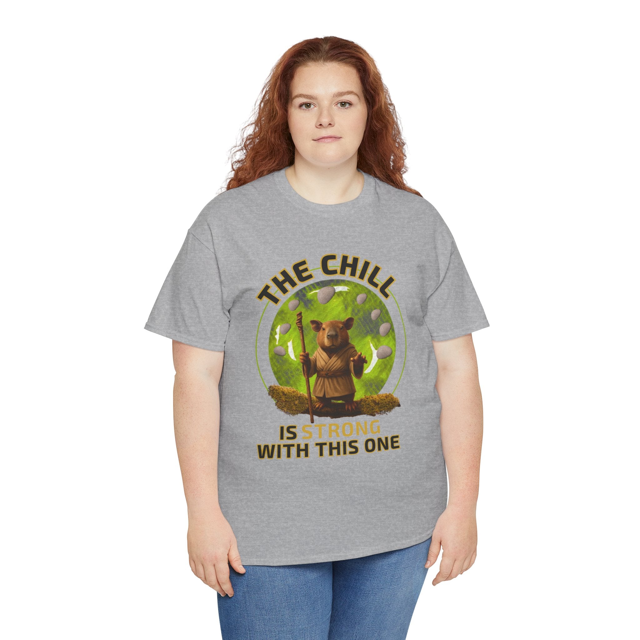 Star Wars Yoda Shirt – Funny Chill Capybara Tee – The Chill Is Strong With This One – Parody T-Shirt for Men Women – Nerdy Gift Idea Unisex Tee