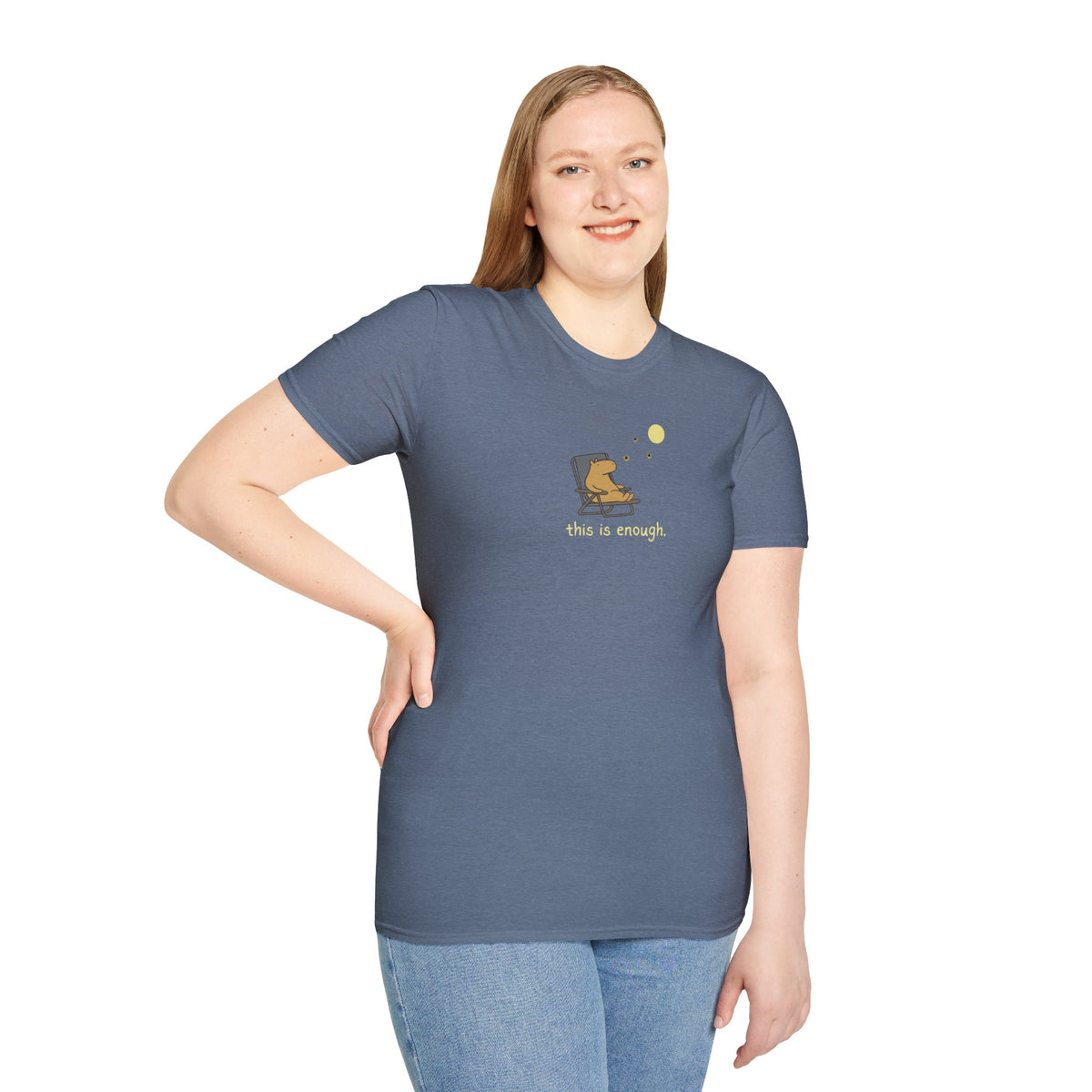 “This Is Enough” Capybara Moonlight Softstyle Tee